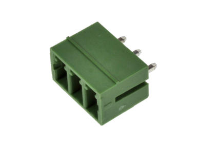 Terminal block; EDV-3.81-03P; 3 ways; R=3,81mm; 9,3mm; 8A; 300V; through hole; straight; closed; green; KLS; RoHS; STL1550