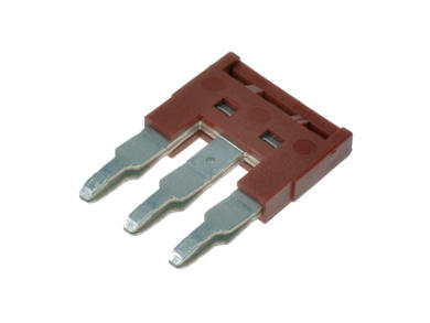 Insertion bridge; for DIN rail terminal blocks; DSS2.5N-03P; red; 1 way; Dinkle; RoHS