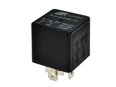 Relay; electromagnetic automotive; SLD-24VDC-1C; 19,2÷28,8V; DC; SPDT; 30A; 24V DC; for socket; with connectors; without mounting bracket; 1,6W; Songle; RoHS
