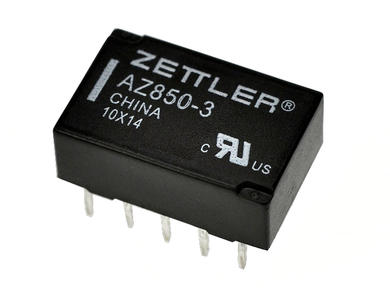 Przekaźnik; elektromagnetyczny miniaturowy; AZ850-3; 3V; DC; 2 styki przełączne; 0,5A; 125V AC; 1A; 30V DC; do druku (PCB); Zettler; RoHS