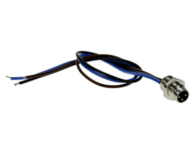 Wtyk z przewodem; 42-01032; M8-3p; 3 tory; proste; z przewodem 0,2m; 0,25mm2; na panel; wkręcane (M16x1,5); 8mm; czarny; IP67; 3A; 250V; Conec; RoHS
