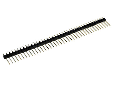 Pin header; pin; PLS40S-14; 2,54mm; black; 1x40; straight; double deck; 2,5mm; 3/8,3mm; through hole; gold plated; RoHS