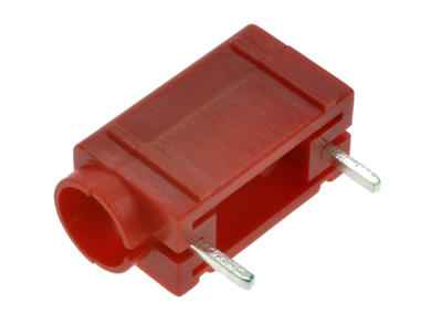 Banana socket; 4mm; 24.243.1; through hole mounted; red; angled; 24mm; 24A; 60V; silver plated brass; PA; Amass; RoHS