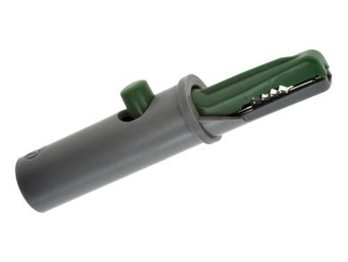 Crocodile clip; AK10 / 930126104; green; 53mm; pluggable (4mm banana socket); 6A; 60V; brass; Hirschmann; RoHS