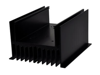 Heatsink; for 1 phase SSR; for 3-phase SSR; with holes; SSR P4357/15; blackened; 0,65K/W; 150mm; 124mm; 80mm; Firma Piekarz