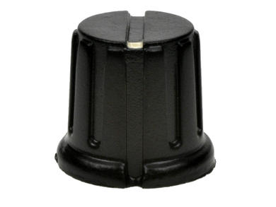 Knob; B164/GWB-12-BK; 6,35mm; white; black; fi 15,5/12mm; 14mm; plastic; RoHS