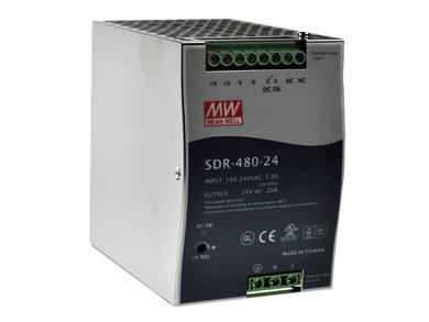 Zasilacz; na szynę DIN; SDR-480-24; 24V DC; 20A; 480W; Mean Well