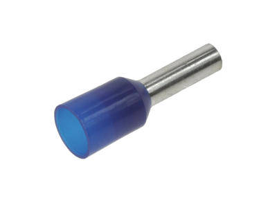 Cord end terminal; 8mm; ferrule; insulated; KRI250BL08; blue; straight; for cable; 2,5mm2; crimped; 1 way