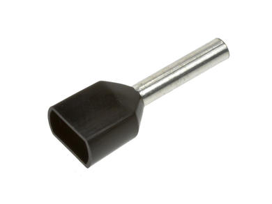 Cord end terminal; 12mm; double ferrule; insulated; KRID150BK12; black; straight; for cable; 1,5mm2; crimped; 1 way
