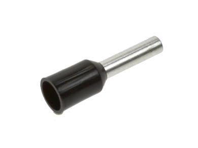 Cord end terminal; 8mm; ferrule; insulated; KRI150BK08; black; straight; for cable; 1,5mm2; crimped; 1 way