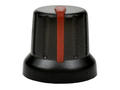Knob; N4; 6mm; red; black; fi 16/12mm; 14mm; plastic; Elzar