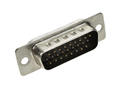 Plug; D-Sub; Canon 26p; 26 ways; for cable; solder; straight; 3 rows; black; plastic; gold plated; screwed; Connfly; RoHS