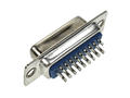 Socket; D-Sub; Canon 26p; 26 ways; for cable; solder; straight; 3 rows; blue; plastic; gold plated; screwed; Ninigi; RoHS