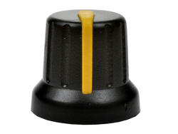 Knob; N4; 6mm; yellow; black; fi 16/12mm; 14mm; plastic; Elzar