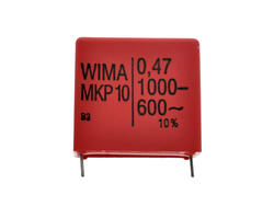 Capacitor; polypropylene; MKP; 470nF; 1000V DC/600V AC; MKP10; MKP10134706G00KSSD; 10%; 17x29x31mm; 27,5mm; bulk; -55...+100°C; Wima; RoHS