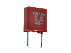 Capacitor; polyester; MKT; 220nF; 63V DC/40V AC; MKS2; MKS2C032201B00JSSD; 5%; 3x7,2x7,5mm; 5mm; bulk; -55...+100°C; Wima; RoHS