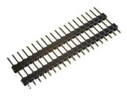 Pin header; pin; PLS20S-19,4; 2,54mm; black; 1x20; straight; double deck; 10,4mm; 3/6mm; through hole; gold plated; RoHS