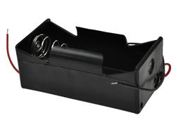 Koszyk baterii; BC1; 1xR20(D); z przewodem; pojemnik; czarny; R20 D