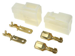 Konektor; 6,3x0,8mm; płaski wsuwka/nasuwka; izolowany; ZKPI63W2pT; biały; proste; na przewód; 1,5mm2; zaciskany; 2 tory; Talvico