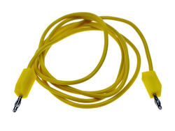 Test lead; 22.050.100.3; 2x banana plug; 2mm; 1m; PVC; 0,5mm2; yellow; 10A; 60V; gold plated brass; Amass; 3.105