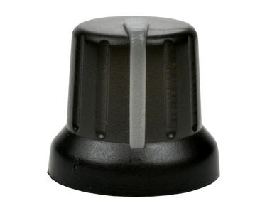 Knob; N-4/BKGY6; 6mm; gray; black; fi 16/12mm; 14mm; plastic; Elzar