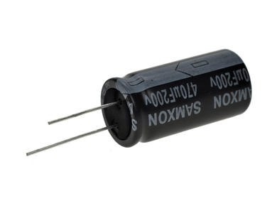 Capacitor; electrolytic; 470uF; 200V; KM; KM 470U/200V; fi 18x35mm; 7,5mm; through-hole (THT); bulk; Samxon; RoHS