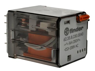 Relay; electromagnetic industrial; 62.33.8.230.0040; 230V; AC; 3PDT; 16A; for socket; Finder; RoHS