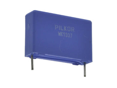 Capacitor; polyester; MKT; 1uF; 250V DC/160V AC; PCMT468; PCMT468J42105; 5%; 7x16,5x26mm; 22,5mm; bulk; -55...+105°C; Pilkor; RoHS