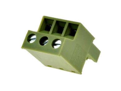 Terminal block; 2EGTKC-5.08-03P-14-00AH; 3 ways; R=5,08mm; 27mm; 12A; 300V; for cable; straight; square hole; slot screw; screw; vertical; 2,5mm2; green; Golten; RoHS