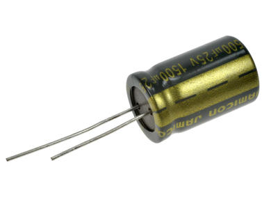 Kondensator; elektrolityczny; niskoimpedancyjny; 1500uF; 25V; WLR152M1EI20M; fi 12,5x20mm; 5mm; przewlekany (THT); luzem; Jamicon; RoHS
