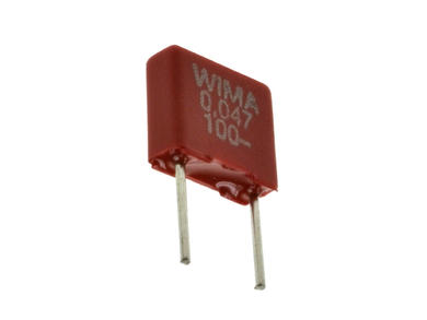 Capacitor; polyester; MKT; 47nF; 100V DC/63V AC; MKS2; MKS2D024701A00KSSD; 10%; 2,5x6,5x7,2mm; 5mm; bulk; -55...+100°C; Wima; RoHS