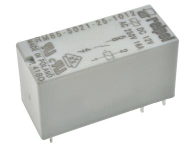 Przekaźnik; elektromagnetyczny miniaturowy; RM85-5021-25-1012 inrush; 12V; DC; 1 styk zwierny; 16A; 250V AC; 16A; 24V DC; do druku (PCB); do gniazda; Relpol; RoHS