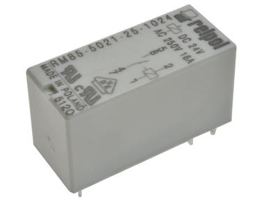 Relay; electromagnetic miniature; RM85-5021-25-1024 inrush; 24V; DC; SPST NO; 16A; 250V AC; 16A; 24V DC; PCB trough hole; for socket; Relpol; RoHS