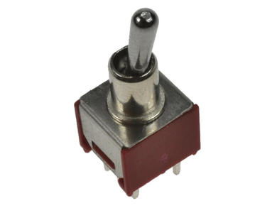 Switch; toggle; TS5-B2-T1-M2; 2*2; ON-ON; 2 ways; 2 positions; bistable; panel mounting; through hole; 1,5A; 250V AC; red; 15mm; Highly; RoHS