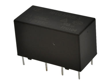 Relay; electromagnetic miniature; HFD27-005-S (JRC27F); 5V; DC; DPDT; 1A; 125V AC; 2A; 30V DC; PCB trough hole; Hongfa; RoHS