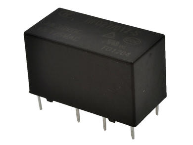 Relay; electromagnetic miniature; HFD27-012-S (JRC27F); 12V; DC; DPDT; 1A; 125V AC; 2A; 30V DC; PCB trough hole; Hongfa; RoHS