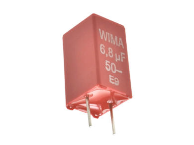 Capacitor; polyester; MKT; 6,8uF; 50V DC/30V AC; MKS2; MKS2B046801M00KSSD; 10%; 7x8,5x14mm; 5mm; bulk; -55...+100°C; Wima; RoHS