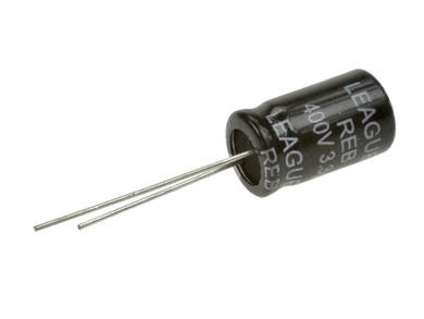 Kondensator; elektrolityczny; 3,3uF; 400V; REB; KER 3.3/400; fi 8x12mm; 3,5mm; przewlekany (THT); luzem; Leaguer; RoHS