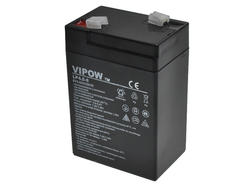 Akumulator; kwasowy bezobsługowy AGM; LP4.5-6; 6V; 4,5Ah; 70x48x100(106)mm; konektor 4,8 mm; VIPOW; 0,8kg