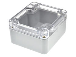 Enclosure; multipurpose; G201C; polycarbonate; 64mm; 58mm; 35mm; IP65; light gray; transparent lid; Gainta; RoHS