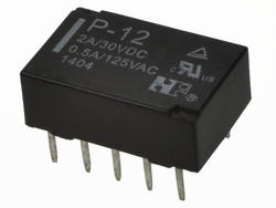 Relay; electromagnetic miniature; P-12; 12V; DC; DPDT; 0,5A; 125V AC; 1A; 30V DC; PCB trough hole; Forward Relays; RoHS