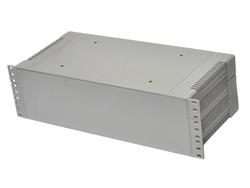 Enclosure; Rack 19"; G17083UG; ABS; 431mm; 203mm; 129mm; 3U; light gray; venting holes; RoHS; Gainta; no gasket; stainless steel screws