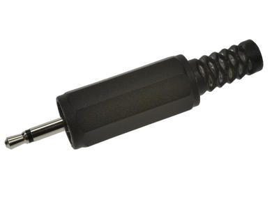 Plug; jack 2,5; WJ-2,5MPV; mono; straight; plastic; black; for cable; solder; Vitalco; RoHS
