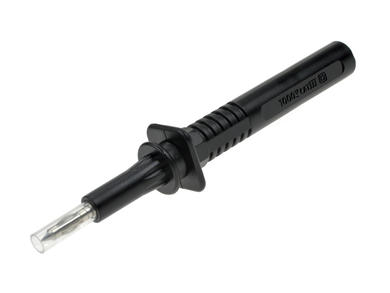 Test probe; 20.212.2; black; 4mm; pluggable (4mm banana socket); 20A; 1000V; 132,5mm; safe; with fuse; nickel plated brass; PA; Amass; RoHS