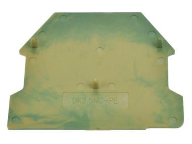 End cover; for DIN rail terminal blocks; DK2.5NC-PE; green-yallow; Dinkle; RoHS