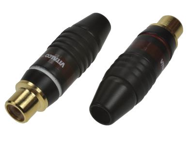 Socket; RCA; GRCA-V; plastic; black; for cable; straight; solder; Vitalco; RoHS