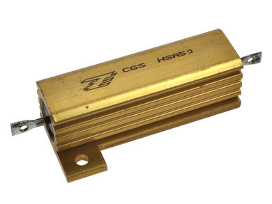 Resistor; wire-wound with heatsink; R50W5%10k; solder; screw; 50W; 10kohm; 5%; Aluminium; axial; 51x30x17mm; HSA50; TE Connectivity; RoHS