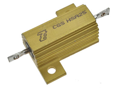 Resistor; wire-wound with heatsink; R25W5%10k; solder; screw; 25W; 10kohm; 5%; Aluminium; axial; 29x28x15mm; HSA25; TE Connectivity; RoHS