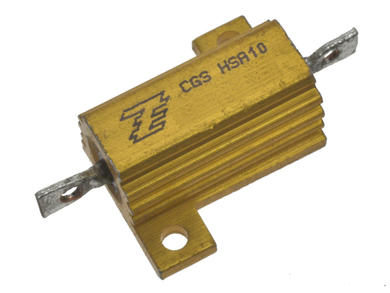 Resistor; wire-wound with heatsink; R10W5%4R7; solder; screw with a nut; 10W; 4,7ohm; 5%; Aluminium; axial; 17x17x9mm; HSA5; TE Connectivity; RoHS