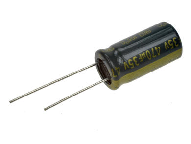 Capacitor; electrolytic; Low Impedance; 470uF; 35V; WLR471M1VG20M; diam.10x20mm; 5mm; through-hole (THT); bulk; Jamicon; RoHS